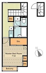 レオパレスライト　II 2階1Kの間取り