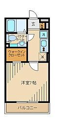 リヴェール石田 1Kの間取図画像