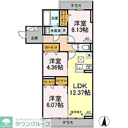 スカイレジデンス 3LDKの間取図画像