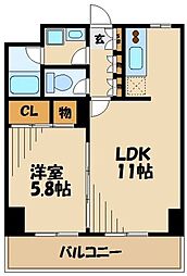 ベェルヴェル稲城 1LDKの間取図画像