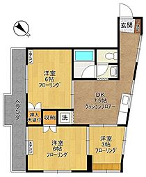 メゾン西山 3DKの間取図画像
