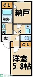 アウローラ南多摩 1SKの間取図画像