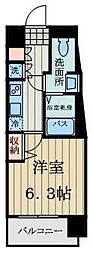 ライズステージ武蔵小金井 1Kの間取図画像