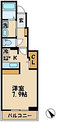 リバーサイドハウス 1Kの間取図画像