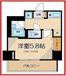 メゾン・ド・ピュア府中 1Kの間取図画像