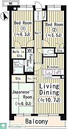 ファインクレスト若葉台 3LDKの間取図画像