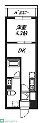 リヴシティ八王子 1DKの間取図画像