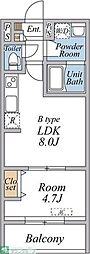 リブリ・西国立 1LDKの間取図画像
