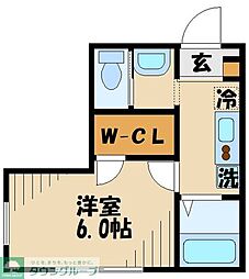 キャメル分倍河原 1Kの間取図画像