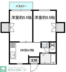 カサアカシア 2DKの間取図画像