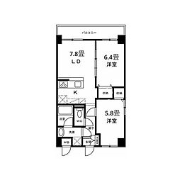 パルテンザ 2LDKの間取図画像