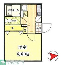 ラピス武蔵小金井 1Kの間取図画像