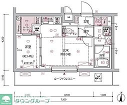ARCOBALENO BUBAIGAWARA 1LDKの間取図画像