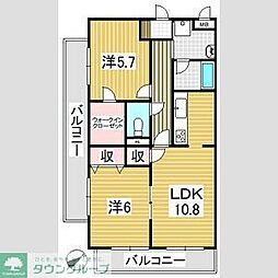 メゾン・リブェール 2SLDKの間取図画像