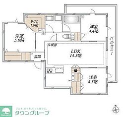 オカバ八王子堀之内ヘーベルメゾン 3LDKの間取図画像