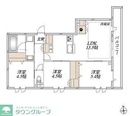 オカバ八王子堀之内ヘーベルメゾン 3LDKの間取図画像