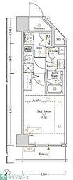 Log登戸station west 1Kの間取図画像