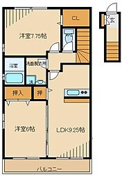 レグルス 2DKの間取図画像