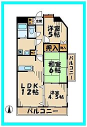 サザン稲城 3LDKの間取図画像