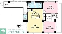 チェリッシュ 2LDKの間取図画像