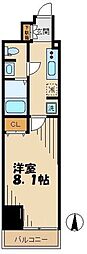 マーロ府中レジデンス♯R 1Kの間取図画像