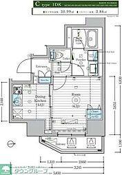 MAXIV東府中 1DKの間取図画像