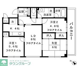 チェリーコート武蔵小金井 3LDKの間取図画像