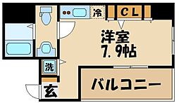 ドルチェ東京府中・弐番館 ワンルームの間取図画像
