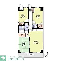 アーサヒルズ 3LDKの間取図画像