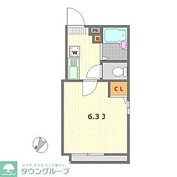コンフォート千歳烏山 1Kの間取図画像
