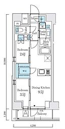 テラス駒込サウス 2DKの間取図画像