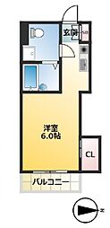 山口ビル ワンルームの間取図画像