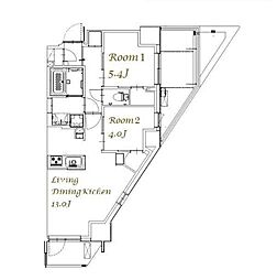 スプランディッド西日暮里 2LDKの間取図画像