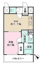 コスモ田端 1DKの間取図画像