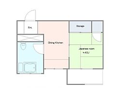 シャンボール大和郷 1DKの間取図画像