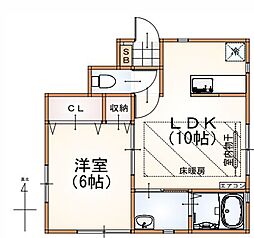 サンライズ西巣鴨 1LDKの間取図画像