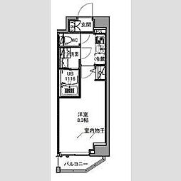S-RESIDENCE王子east 1Kの間取図画像
