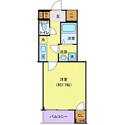 CREVISTA赤羽 1Kの間取図画像