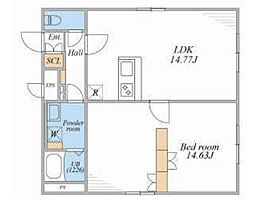 LEGALAND文京千石 1LDKの間取図画像