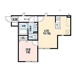 ブランキューブ赤羽 1LDKの間取図画像