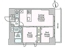 ティモーネグランデ田端ノルド 2LDKの間取図画像