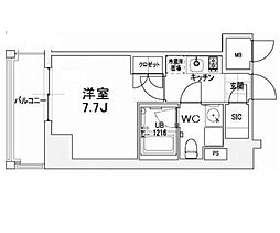 エスティメゾン王子 1Kの間取図画像