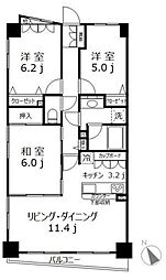パロス日暮里 3LDKの間取図画像