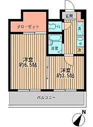 ルミエール巣鴨 1DKの間取図画像