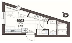BIBLIO KITA-IKEBUKURO ワンルームの間取図画像