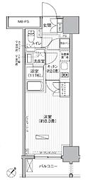 ヒューリックレジデンス駒込 1Kの間取図画像