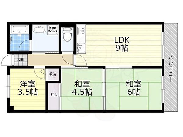 大阪府豊中市螢池東町２丁目(賃貸マンション3DK・3階・52.90㎡)の写真 その2