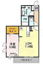 メゾンサフィール  ｜ 大阪府豊中市走井３丁目（賃貸アパート1LDK・2階・44.52㎡） その2