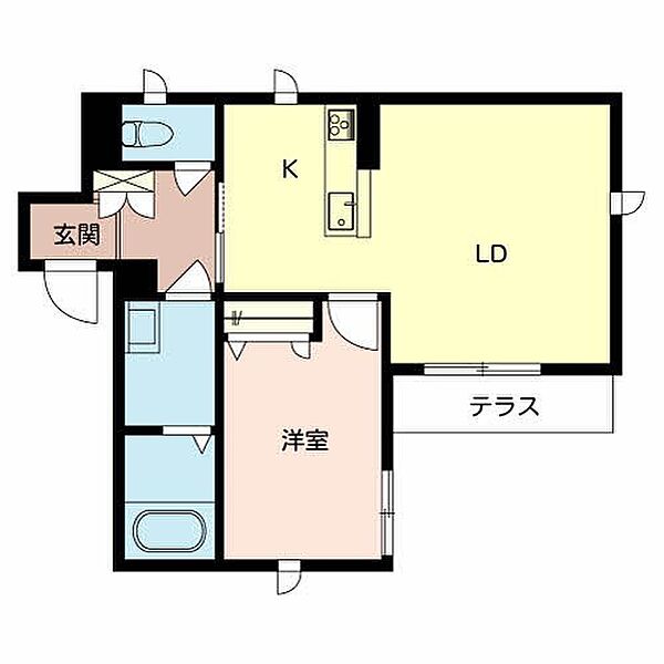 ベレオ宮北 102｜和歌山県和歌山市黒田(賃貸マンション1LDK・1階・45.60㎡)の写真 その2