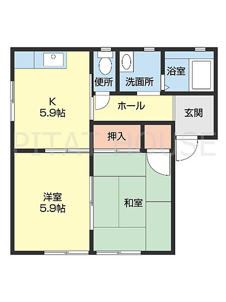 フォーレスローカット 103｜和歌山県岩出市金池(賃貸アパート2K・1階・43.80㎡)の写真 その2